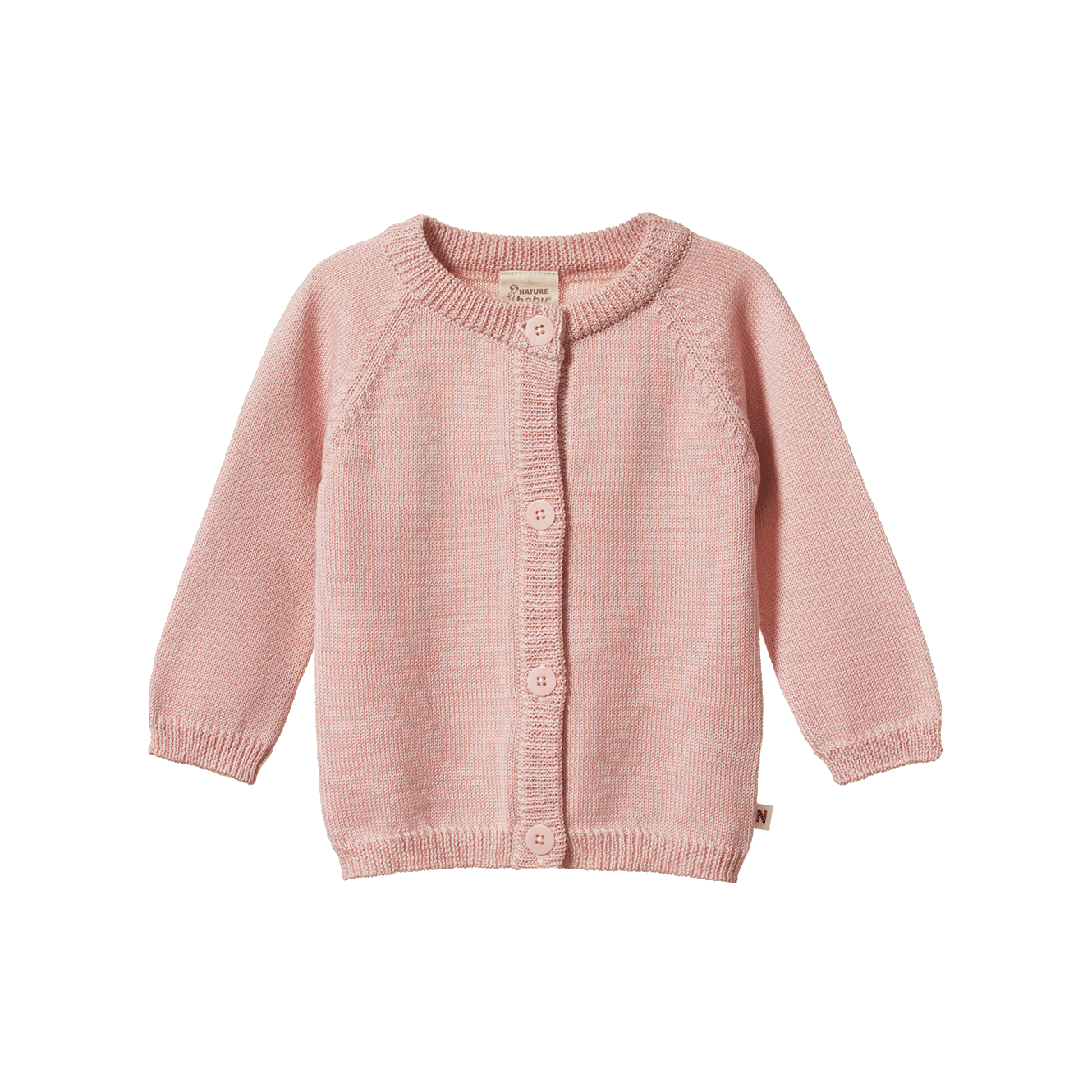 MERINO KNIT CARDIGAN | Rose Dust-Web-front