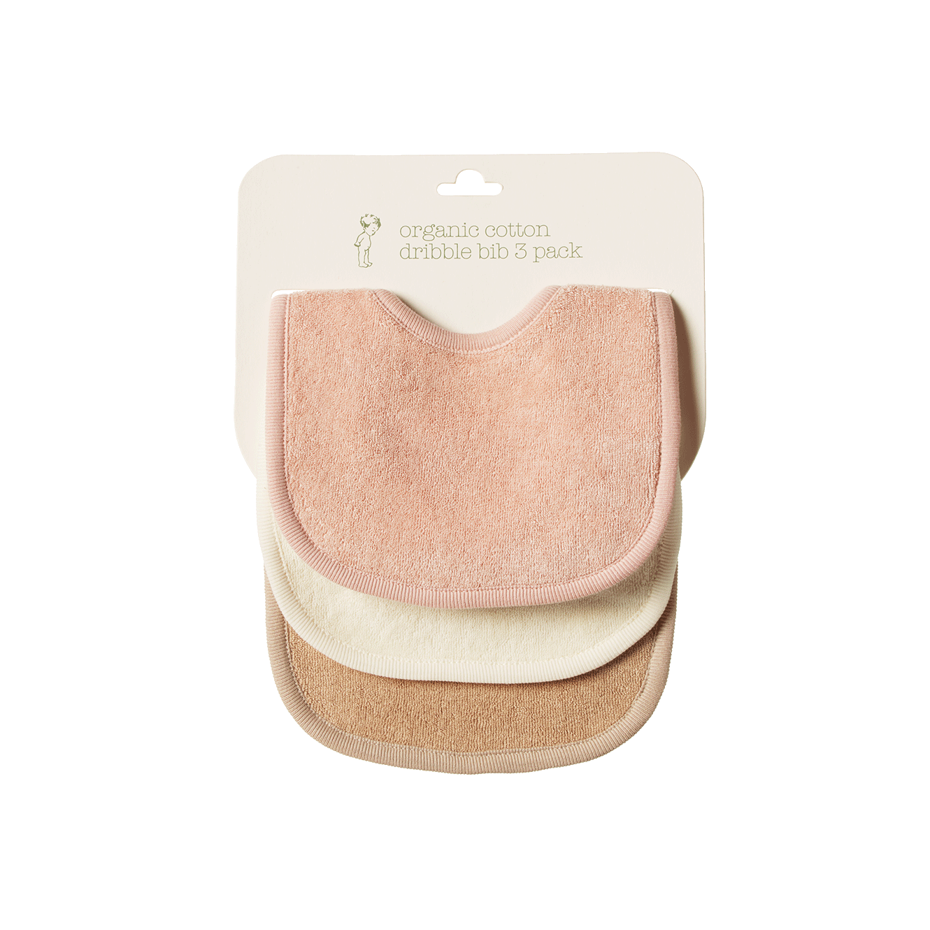 DRIBBLE BIBS 3 PACK | Rose Dust/Natural/Nougat-Web-front