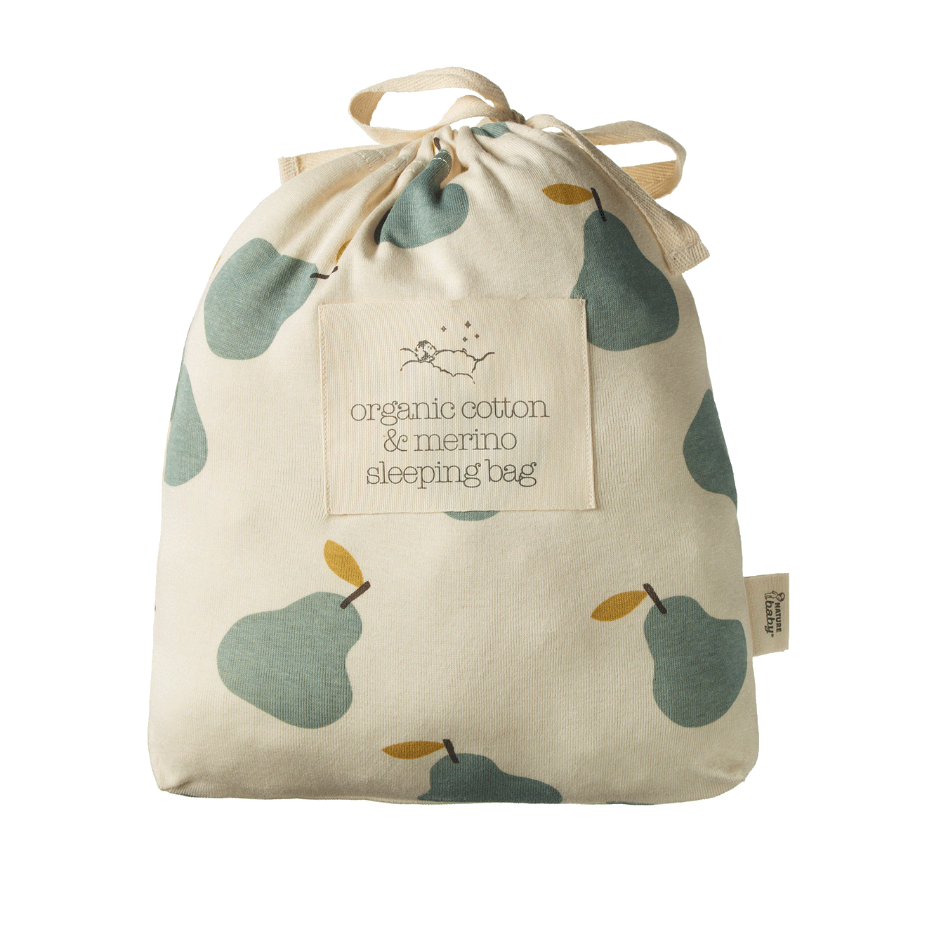 ORGANIC COTTON & MERINO SLEEPING BAG | Pear Print-Web-hover