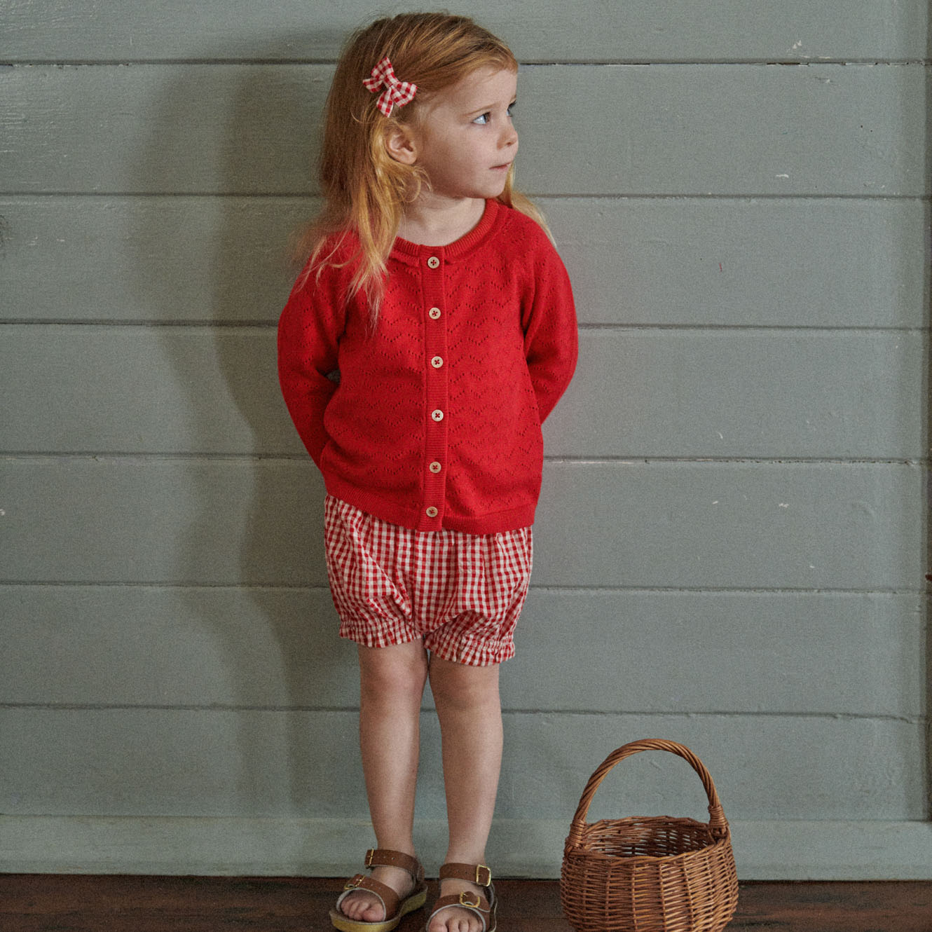PIPER CARDIGAN | Raspberry Red Pointelle-Extra Img - 5