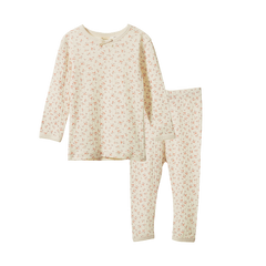 2PC LONG SLEEVE PYJAMA SET POINTELLE | Dandelion Print-Web-front