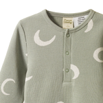 2PC LONG SLEEVE WAFFLE PYJAMAS | Crescent Print-Extra Img - 2