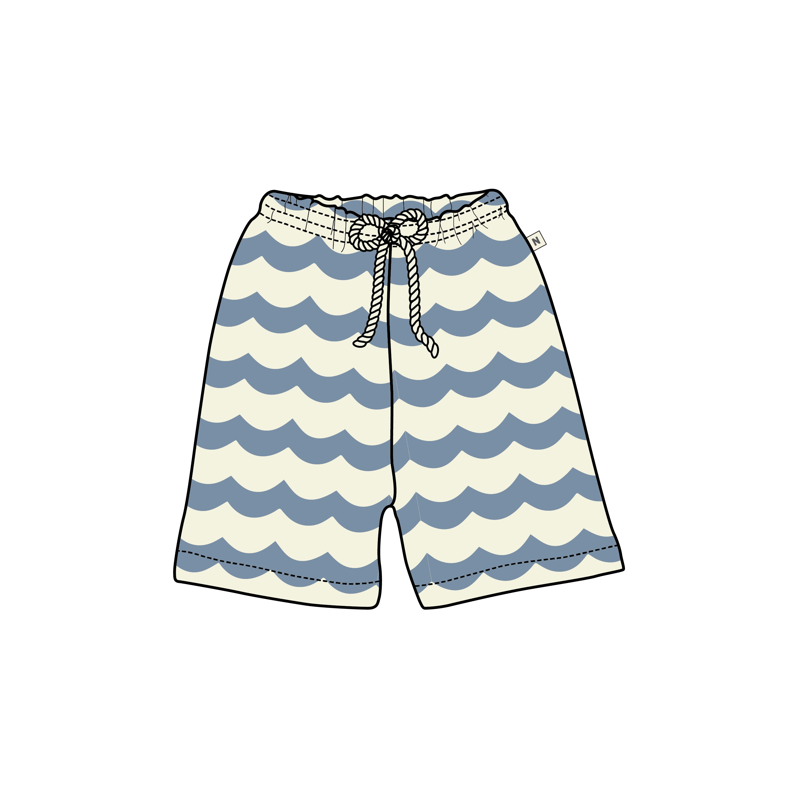 AUBREY SHORTS | Waves Print-Web-front