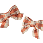 BOW HAIR CLIPS 2 PACK | Dandelion Gingham-Extra Img - 2