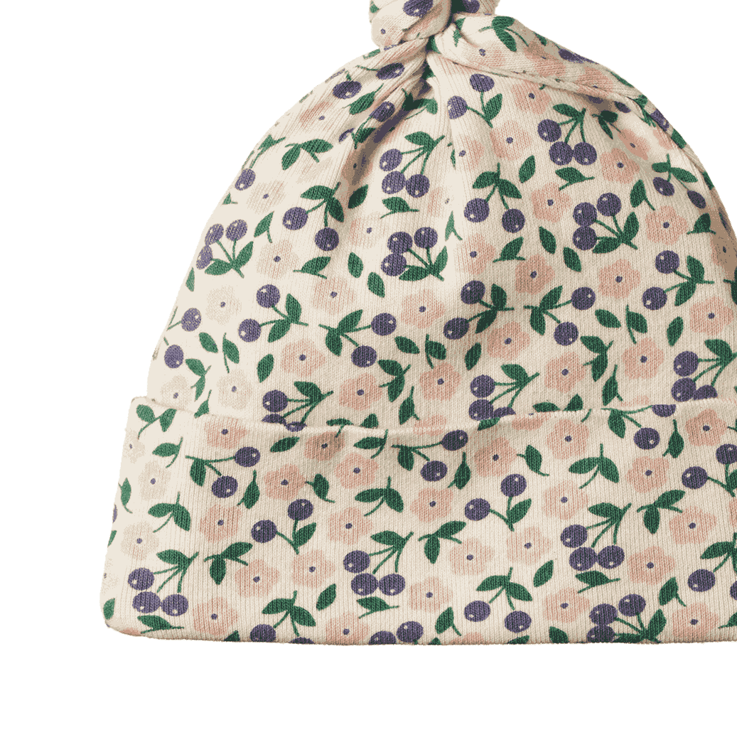 COTTON KNOTTED BEANIE | Briarwood Print-Extra Img - 1