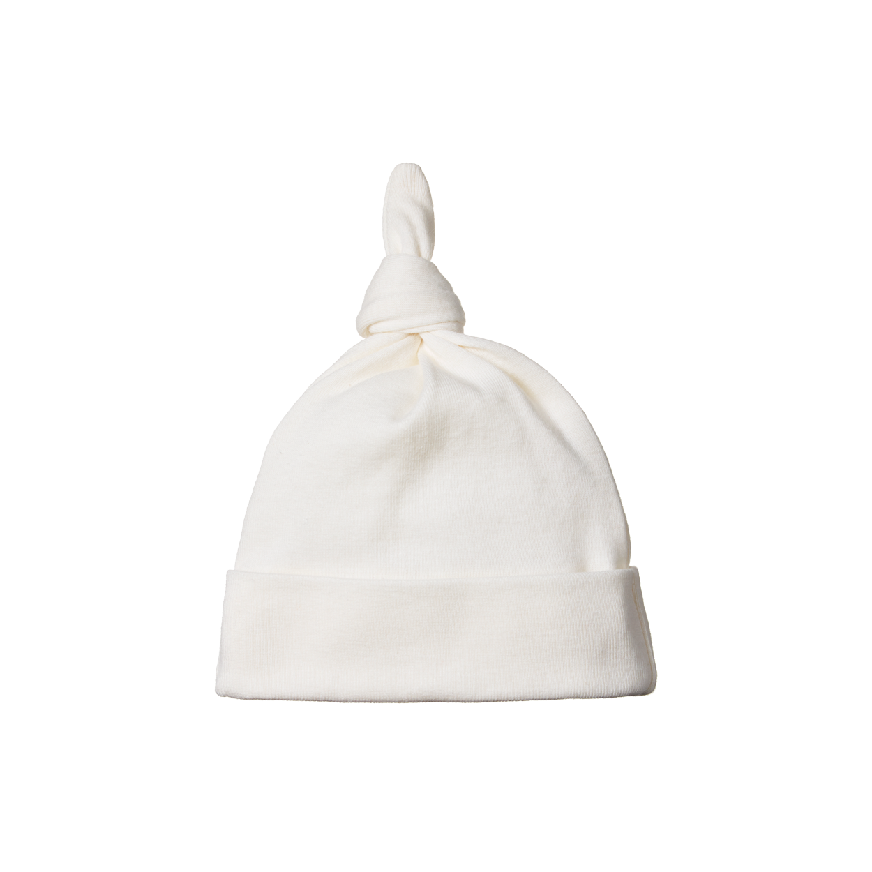 COTTON KNOTTED BEANIE | Natural-Web-front