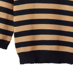 MERINO KNIT PULLOVER | Navy/Caramel Stripe-Extra Img - 4