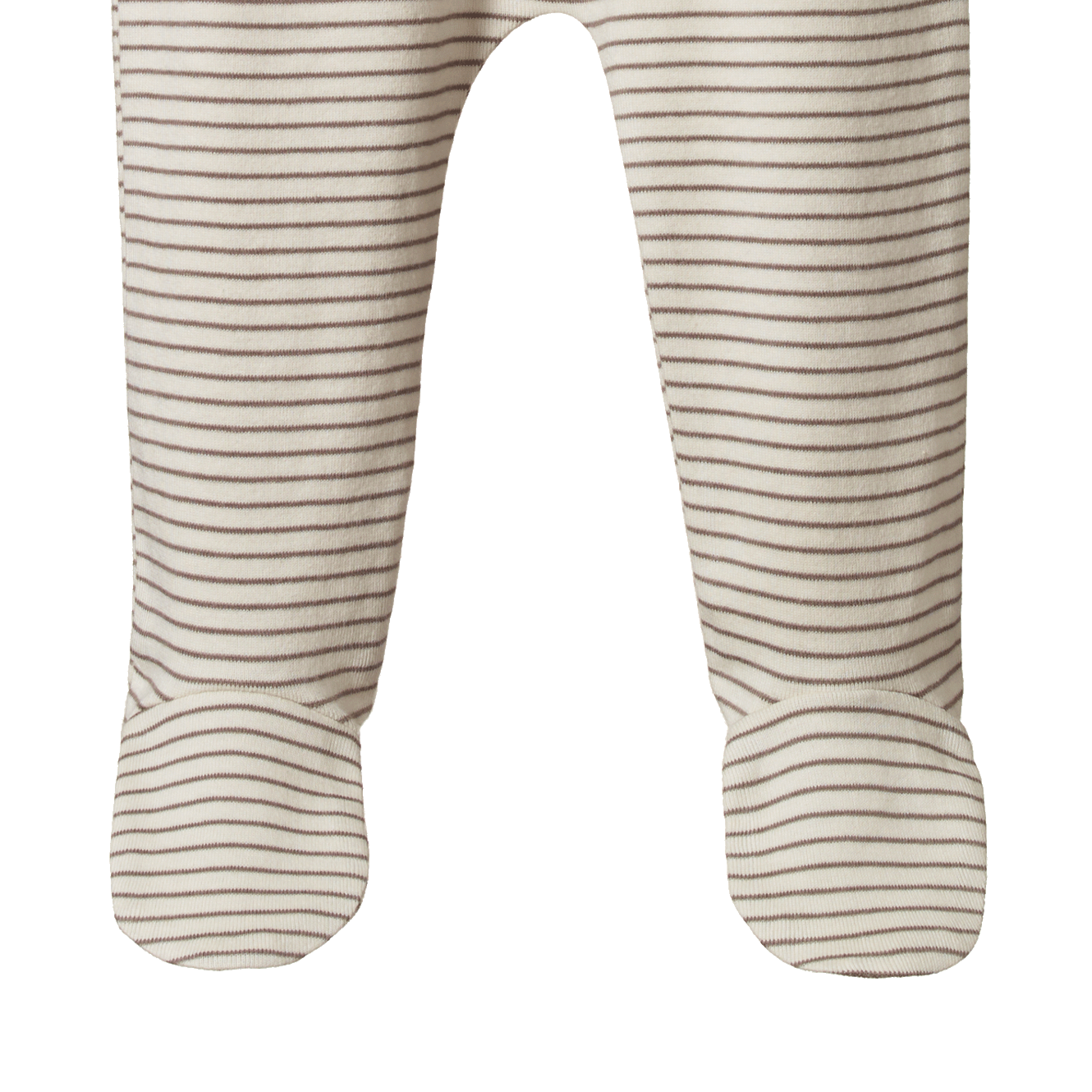 FOOTED ROMPERS | Mushroom Pinstripe-Extra Img - 1