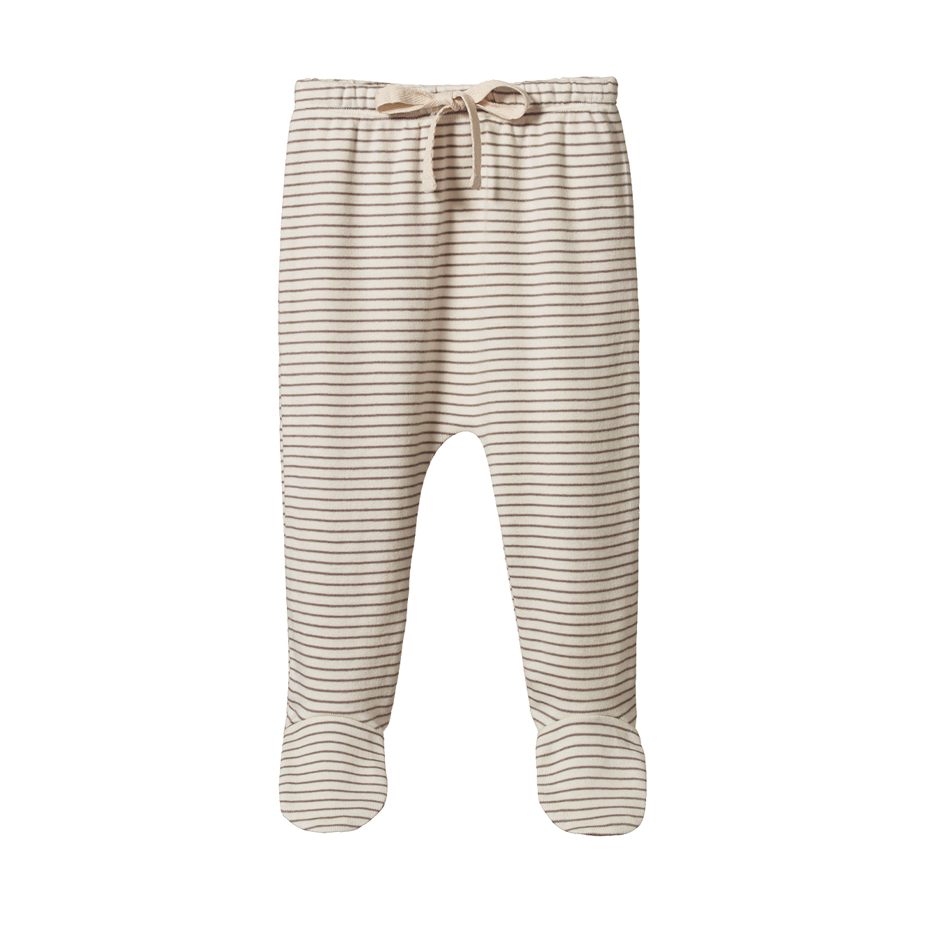 FOOTED ROMPERS | Mushroom Pinstripe-Web-front