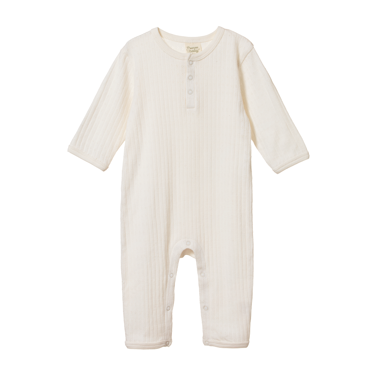 HENLEY PYJAMA SUIT POINTELLE | Natural-Web-front