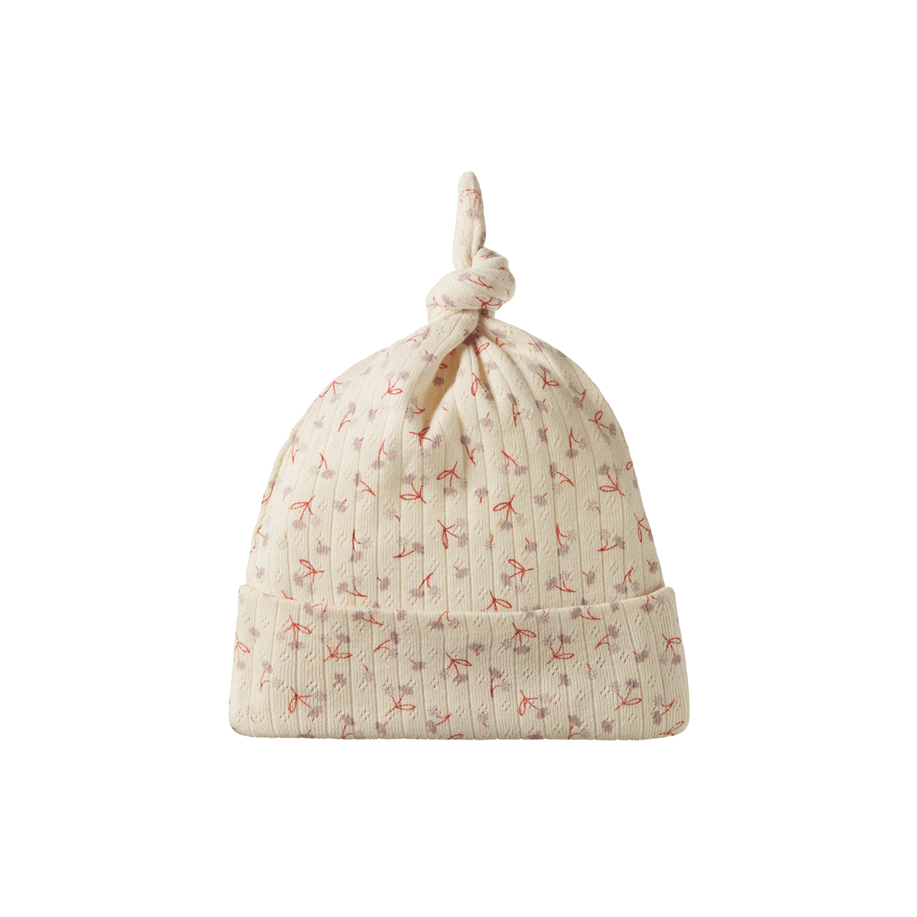 KNOTTED BEANIE POINTELLE | Dandelion Print-Web-front