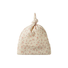 KNOTTED BEANIE POINTELLE | Dandelion Print-Web-front