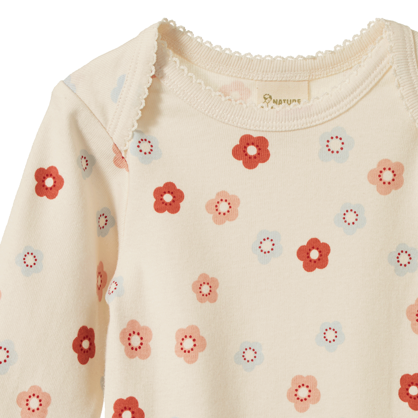 LONG SLEEVE BODYSUIT | Petite Flora Stamp Print-Extra Img - 1