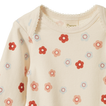 LONG SLEEVE BODYSUIT | Petite Flora Stamp Print-Extra Img - 1