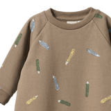 LONG SLEEVE JUNO ROMPER | Pencil Print-Extra Img - 2