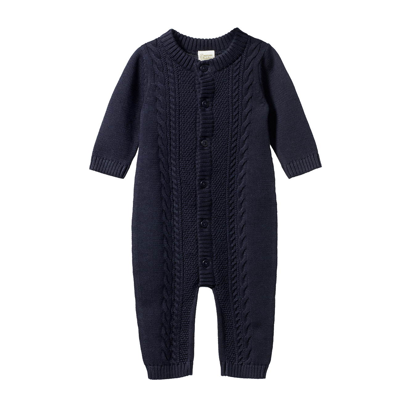 LOU SUIT COTTON KNIT | Navy Cable Knit-Web-front