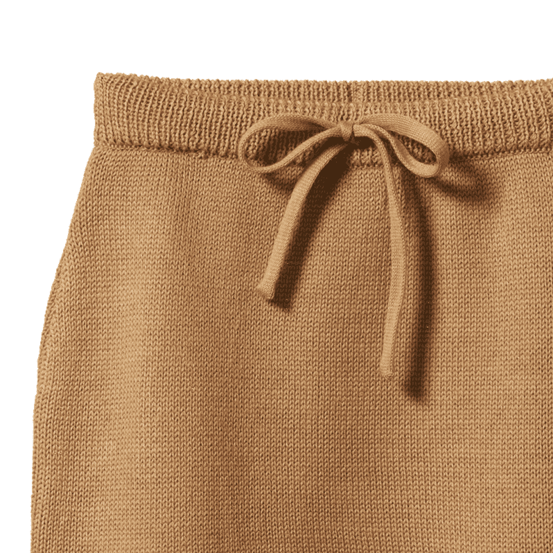 MERINO KNIT FOOTED ROMPERS | Caramel-Web-hover