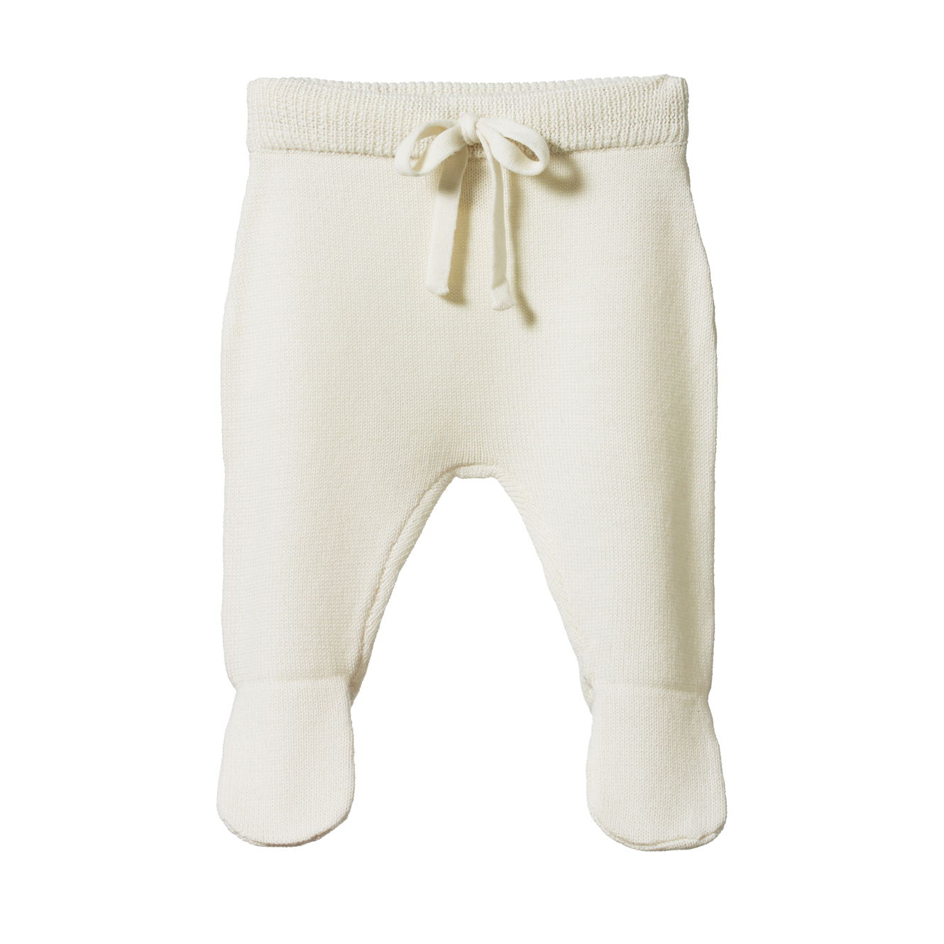 MERINO KNIT FOOTED ROMPERS | Natural-Web-front