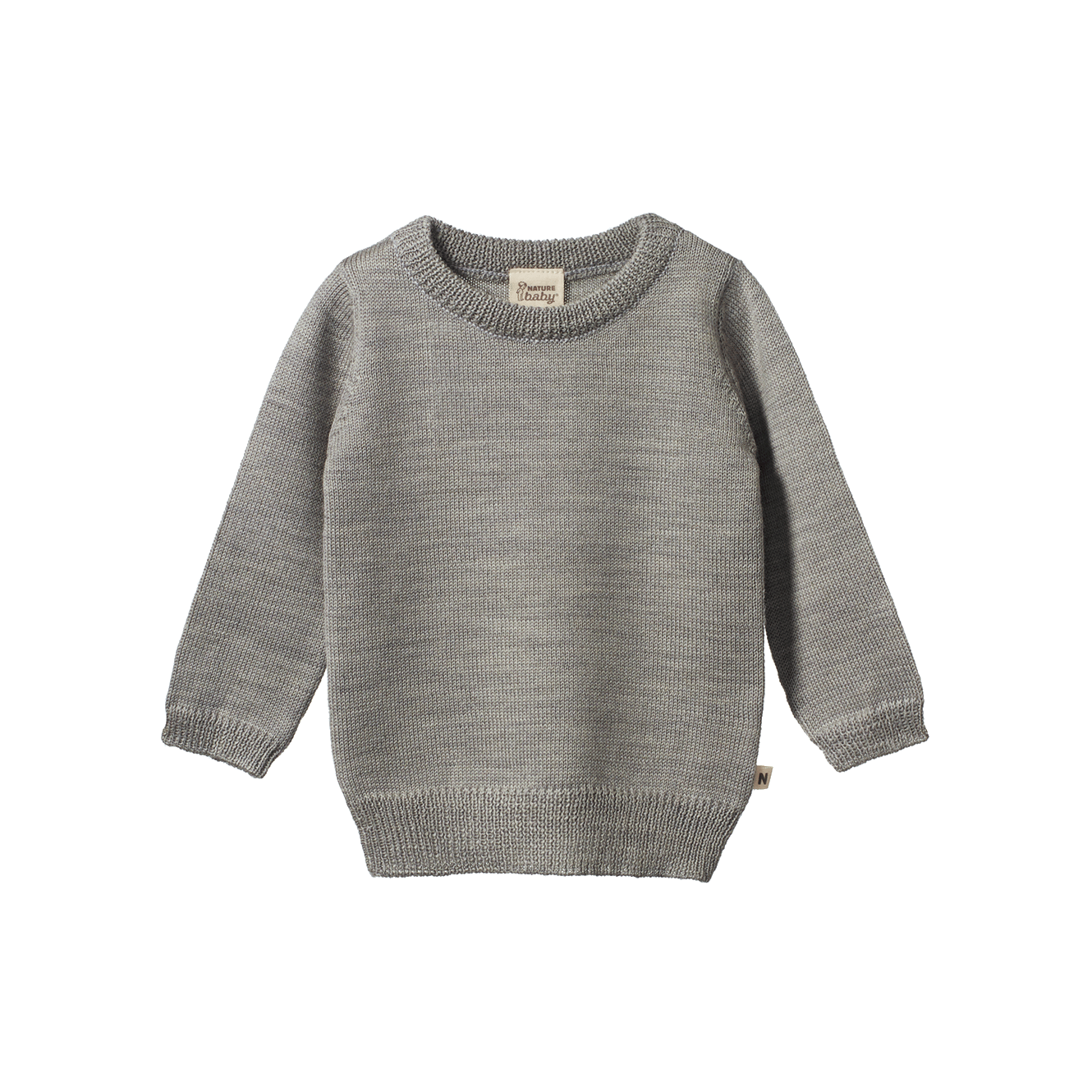 MERINO KNIT PULLOVER | Grey Marl-Web-front