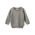 MERINO KNIT PULLOVER | Grey Marl-Web-front