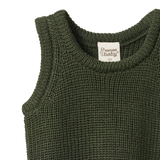 MERINO KNIT VEST | Thyme Chunky Knit-Extra Img - 1