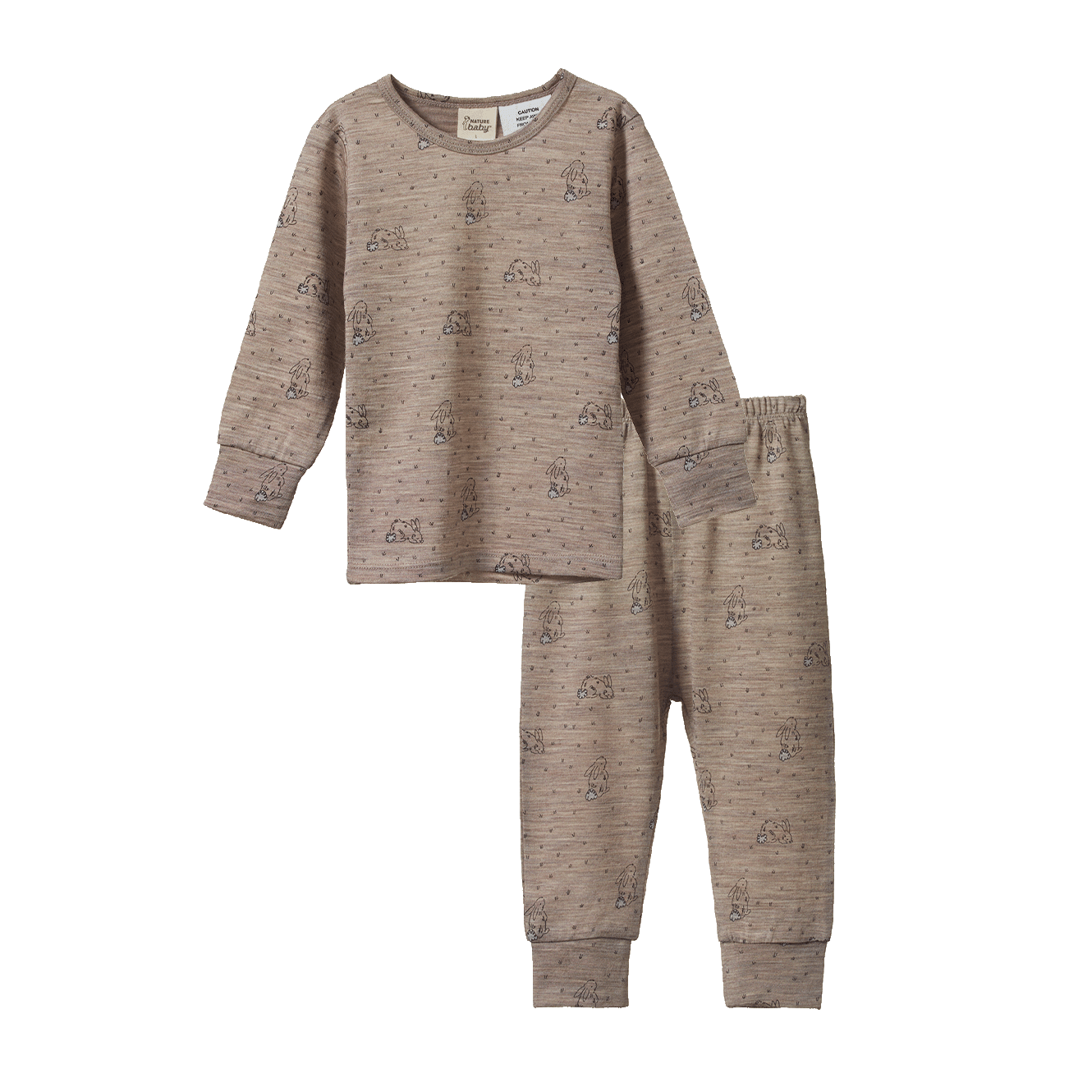 MER ESS 2PC PYJAMAS | Bramble Burrow Print Merino-Web-front