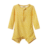 ONE PIECE BATHING TRUNKS | Kitchen Garden Freesia Print-Web-front