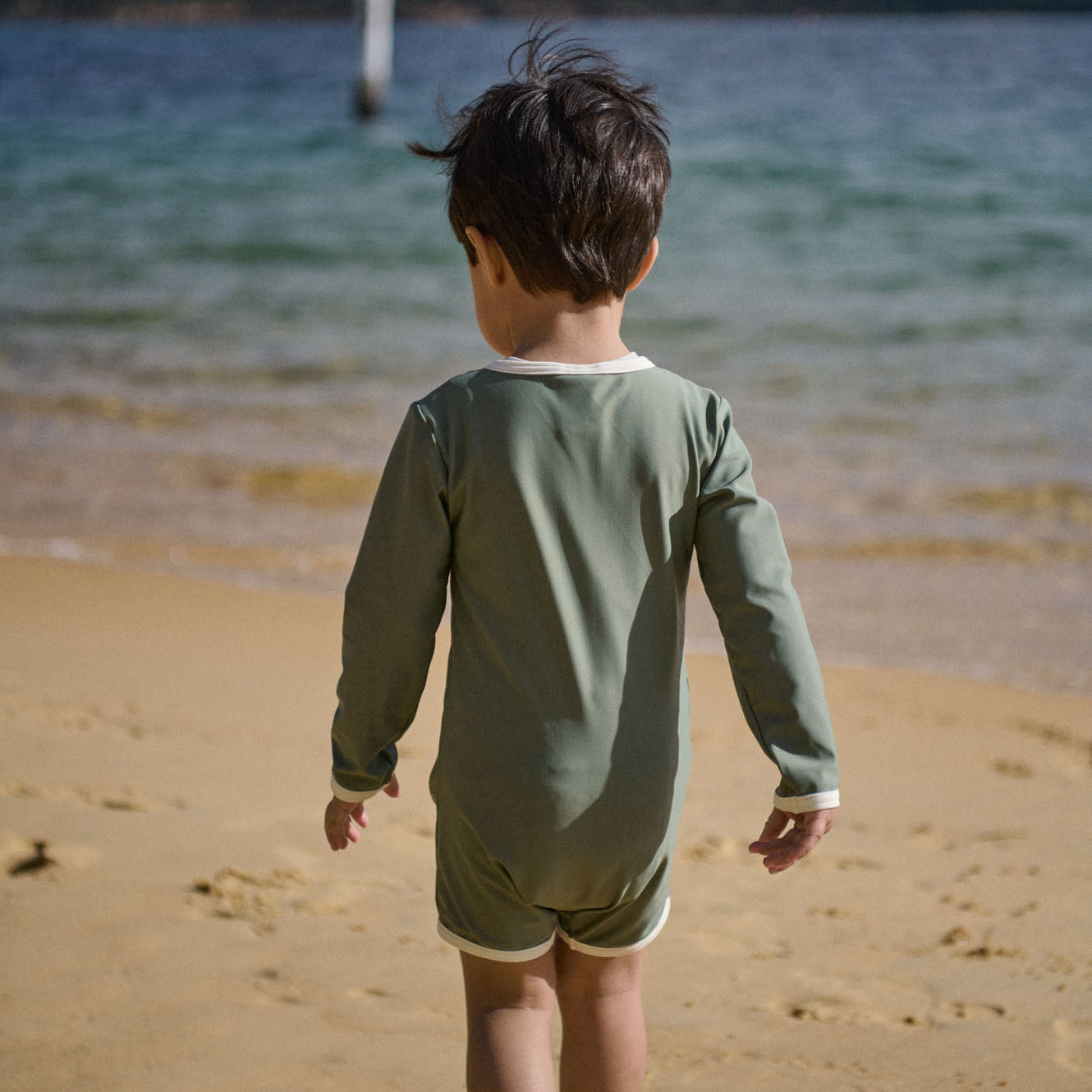 ONE PIECE BATHING TRUNKS | Olive-Extra Img - 1
