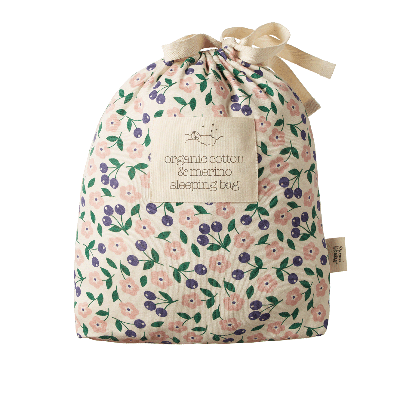 ORGANIC COTTON & MERINO SLEEPING BAG | Grande Briarwood Print-Extra Img - 1