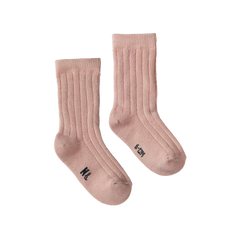 ORGANIC COTTON RIB SOCKS | Rose Bud-Web-front