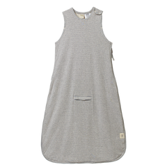 ORGANIC COTTON SLEEPING BAG | Grey Marl Stripe-Web-front