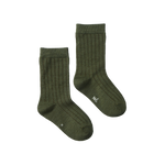 ORGANIC WOOL RIB SOCKS | Thyme-Web-front