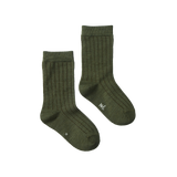 ORGANIC WOOL RIB SOCKS | Thyme-Web-front