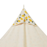 ORG COTTON HOODED TOWEL | Lemon Print Terry-Extra Img - 2