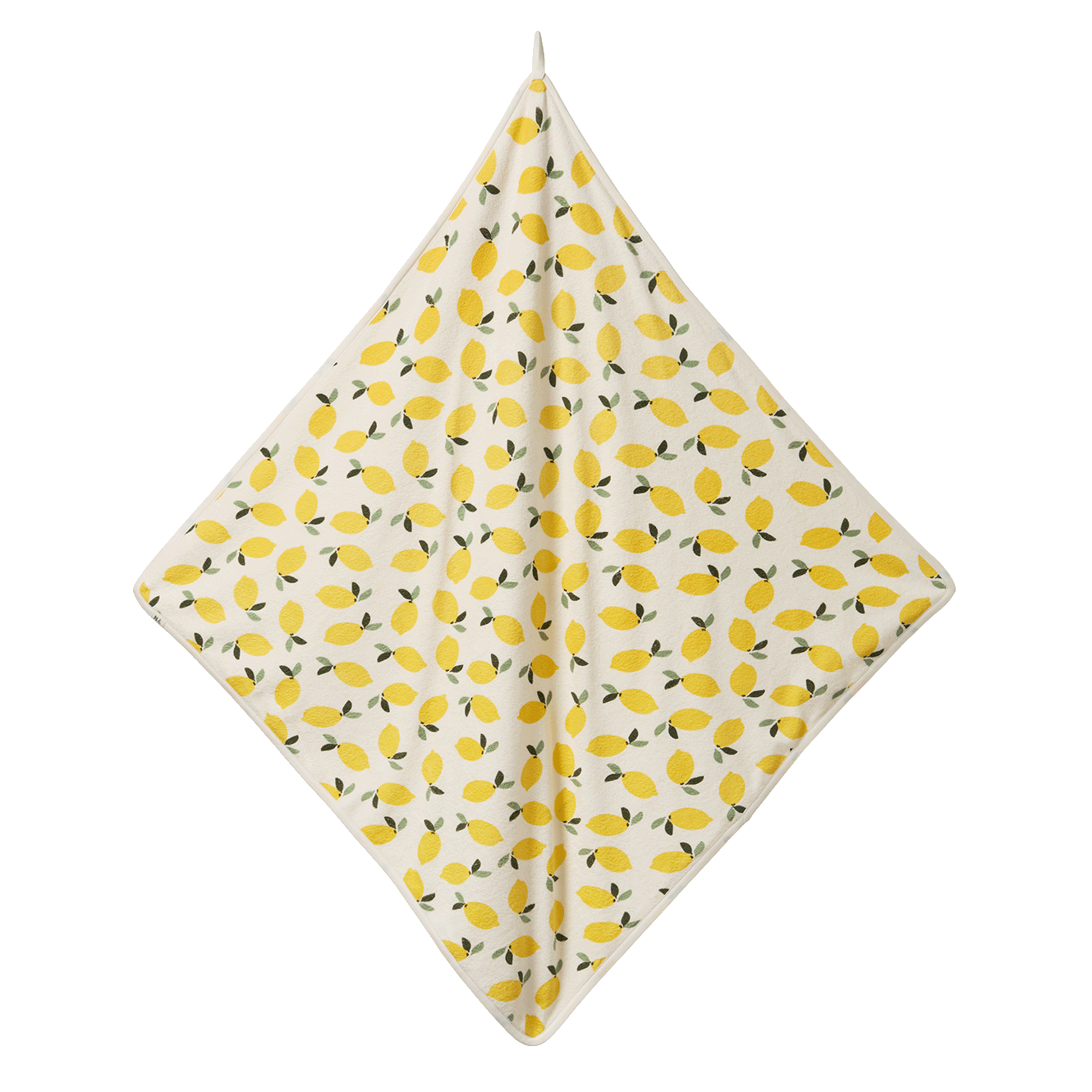 ORG COTTON HOODED TOWEL | Lemon Print Terry-Extra Img - 3
