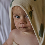 ORG COTTON HOODED TOWEL | Pear Print-Extra Img - 1