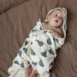 ORG COTTON HOODED TOWEL | Pear Print-Extra Img - 2