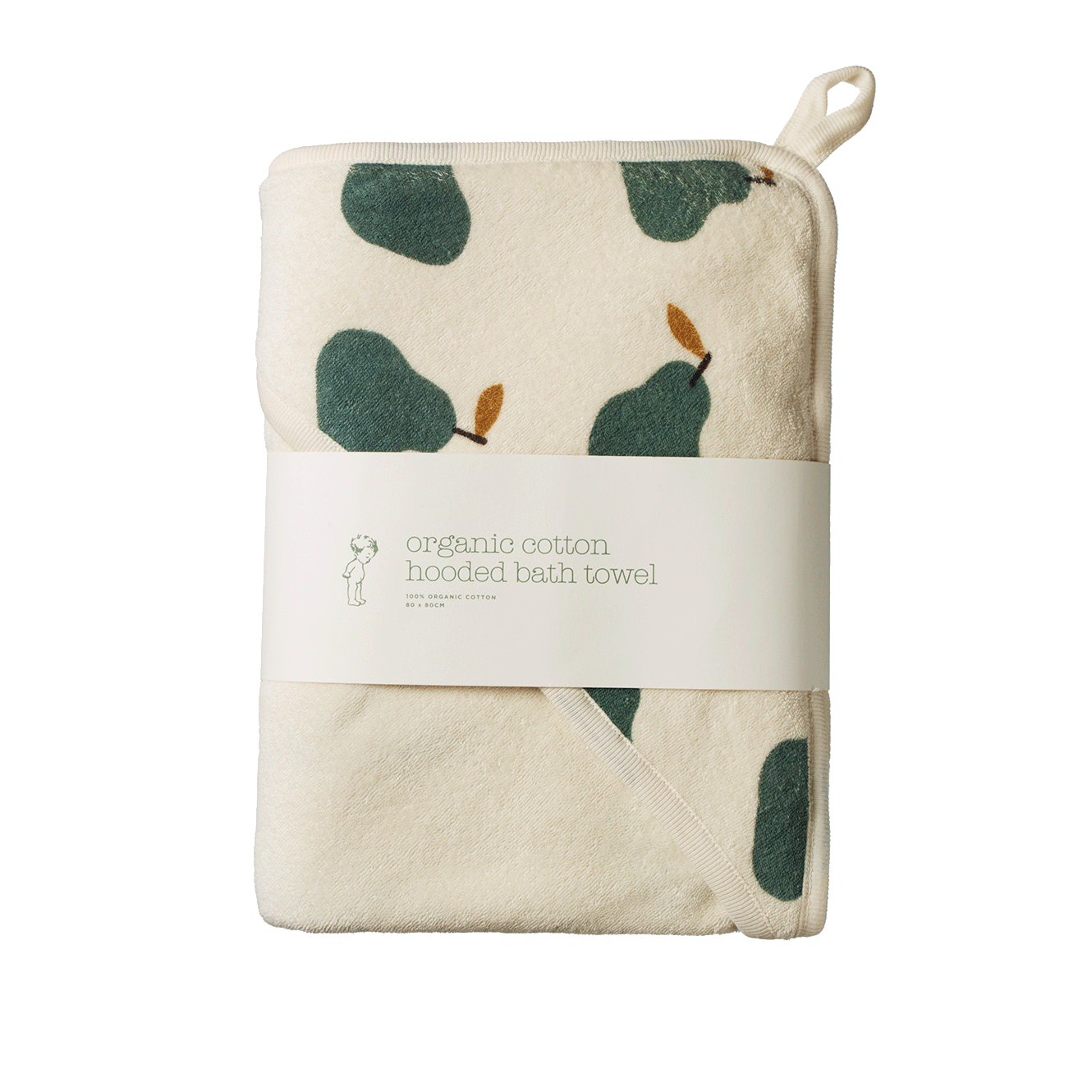 ORG COTTON HOODED TOWEL | Pear Print-Extra Img - 4