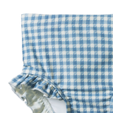 RUFFLE SWIM SHORTS | Blue Gingham-Extra Img - 3