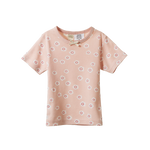SHORTIE PYJAMA SET | Flora Stamp Rose Dust Print-Web-front
