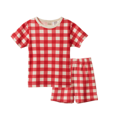 SHORTIE PYJAMA SET | Red Crispin Check-Web-front