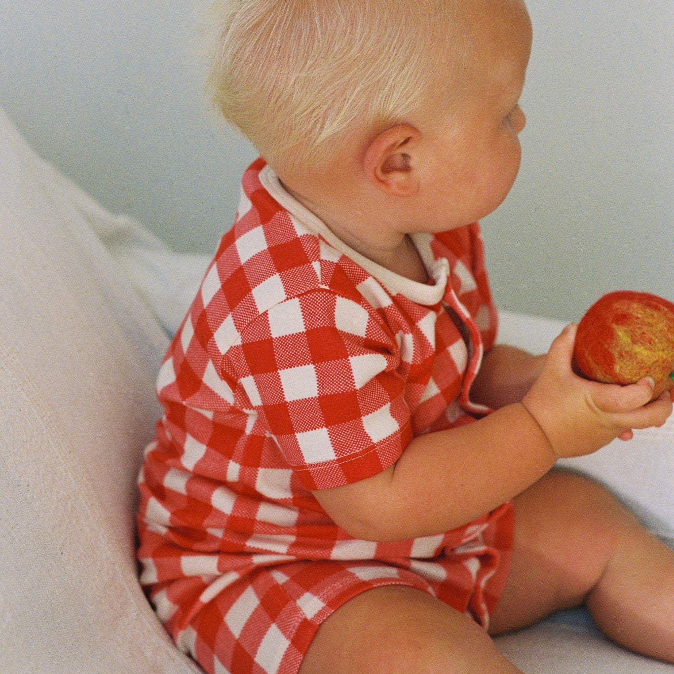 SUMMER SLEEPY SUIT | Red Crispin Check-Extra Img - 2