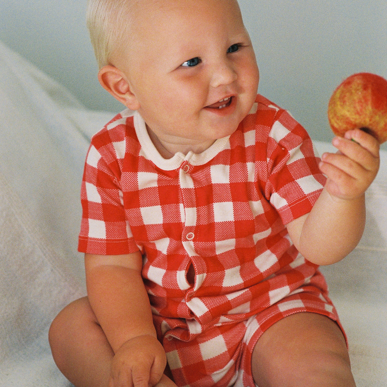 SUMMER SLEEPY SUIT | Red Crispin Check-Web-hover