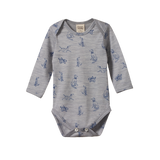 MER ESS L/S BODYSUIT | Best Friend Print Merino-Web-front