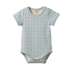 STRETCH JERSEY S/S BODYSUIT | Blue Gingham-Web-front