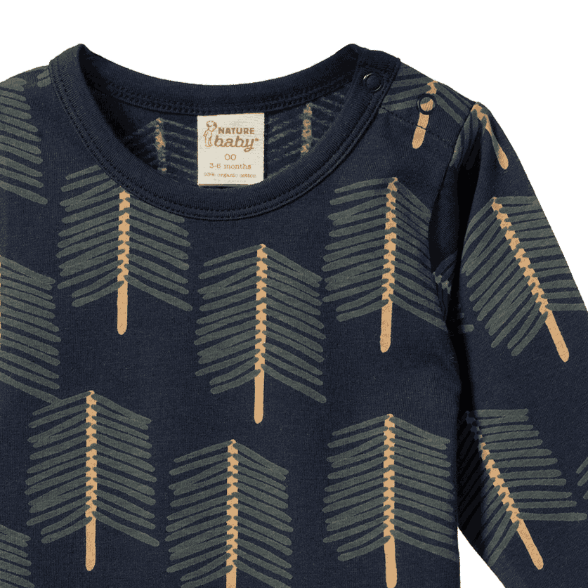 STRETCH JERSEY L/S BODYSUIT | Bramblewood Print-Extra Img - 4