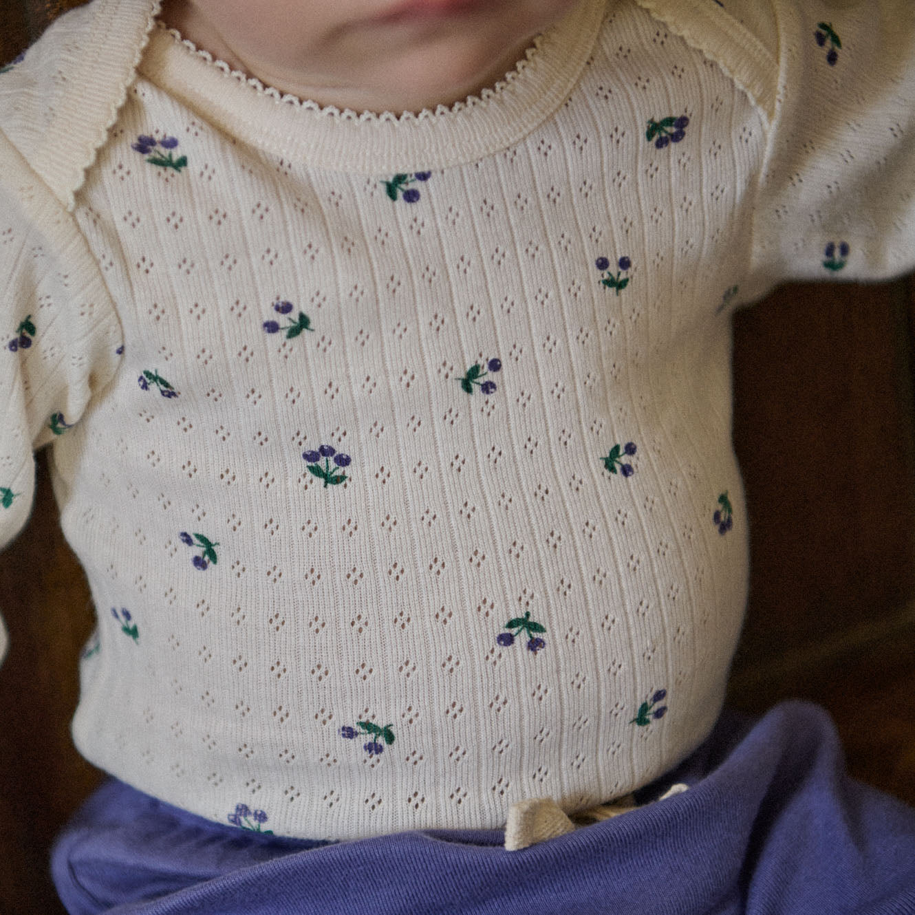 L/S BODYSUIT POINTELLE | Winter Berry Print-Extra Img - 2