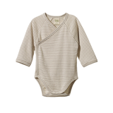 L/S KIMONO BODYSUIT | Mushroom Pinstripe-Extra Img - 2