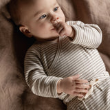 L/S KIMONO BODYSUIT | Mushroom Pinstripe-Web-front