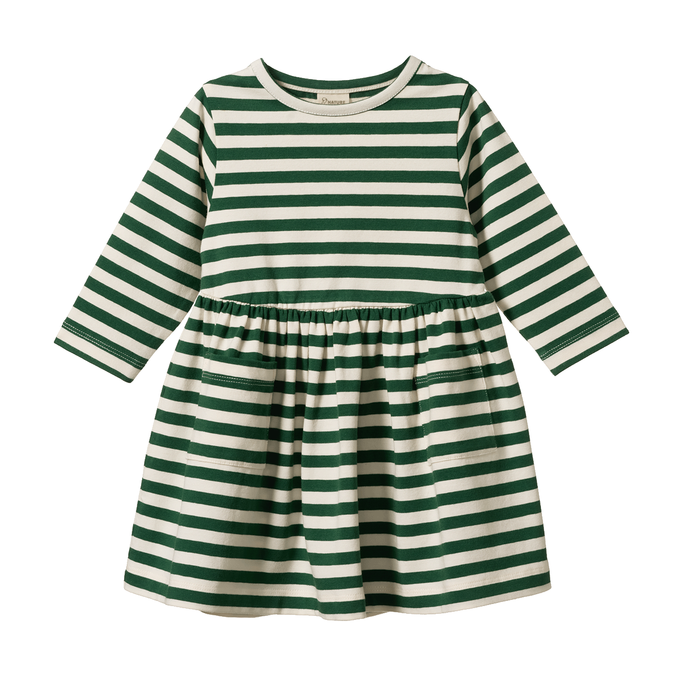 L/S TWIRL DRESS | Eden Sea Stripe-Web-front